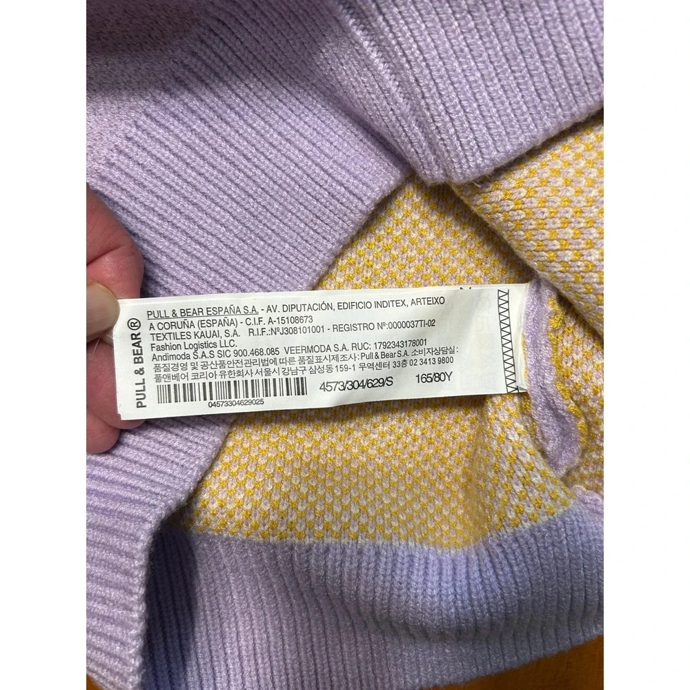 Pull&Bear Y2K Soft Indie Whimsy Lavender Daisy Floral Knit V-Neck Sweater Vest